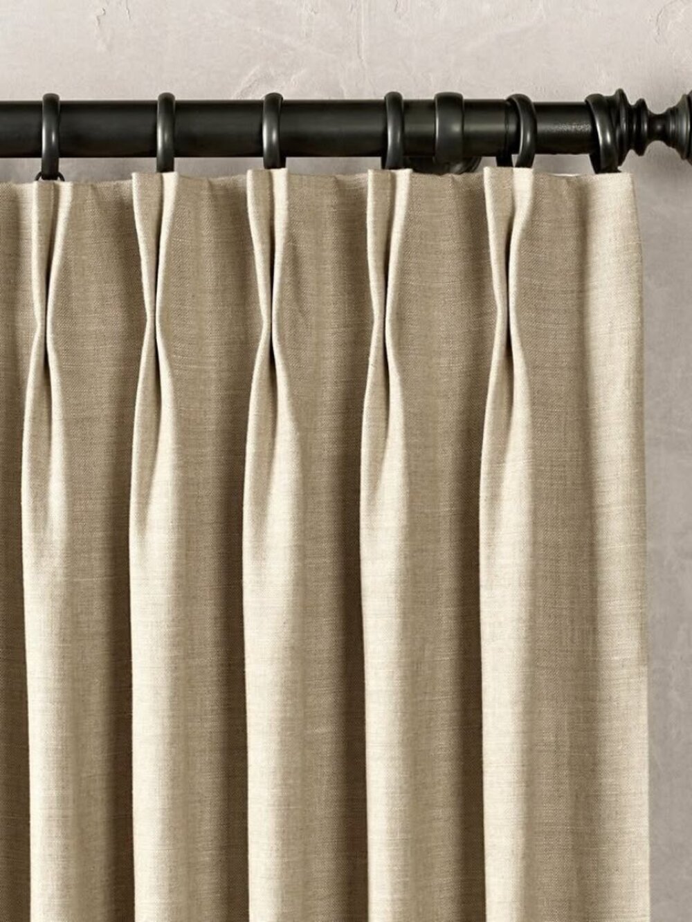 Two 48" by 96" RH Restoration Hardware Pleated Lined Belgian Linen Curtain